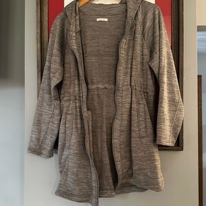 Maurices Soft Heather Gray Knit Hooded Cardigan